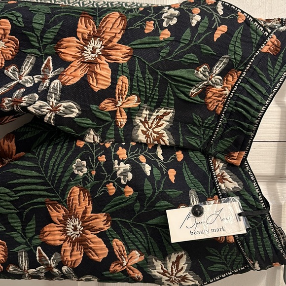 NWT BYRON LARS Beauty Mark Floral Jacquard Brocade Blue Jogger Pants 10 12 - Picture 11 of 12